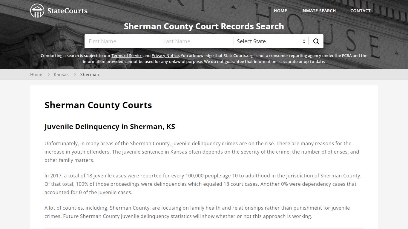 Sherman County, KS Courts - Records & Cases - StateCourts