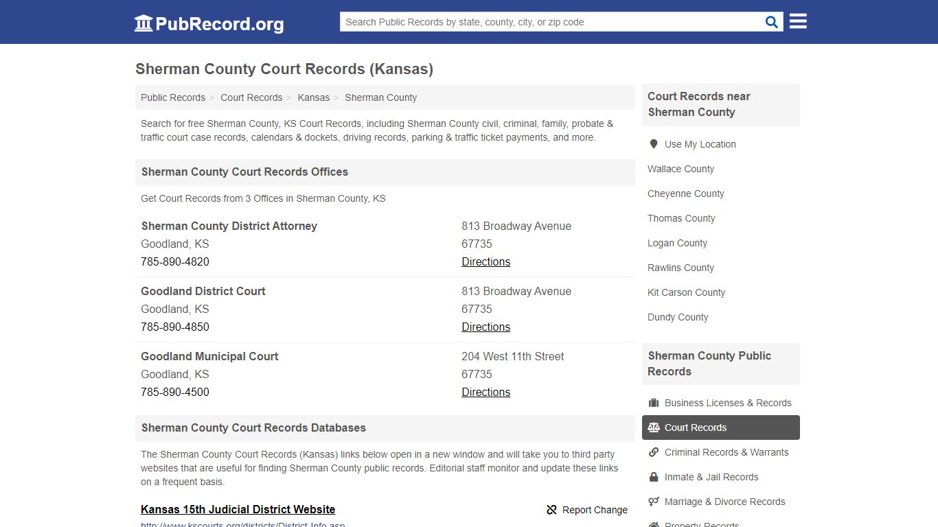 Free Sherman County Court Records (Kansas Court Records) - PubRecord.org